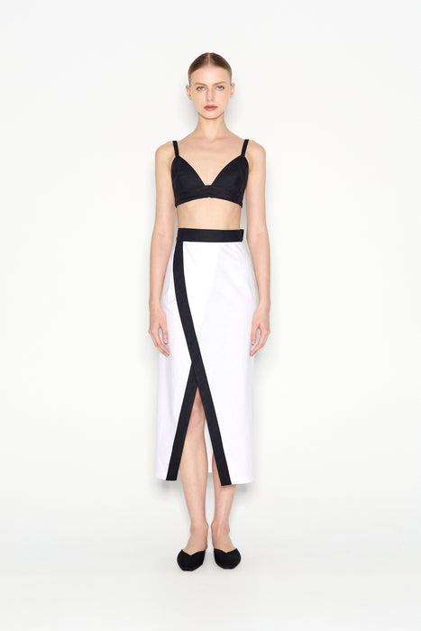 VICE MIDI SKIRT WHITE/BLACK