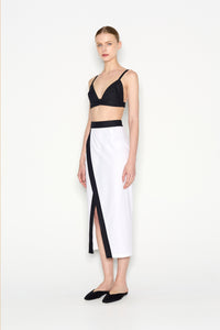 VICE MIDI SKIRT WHITE/BLACK