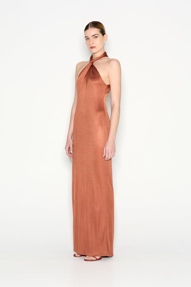 FIESTA LONG DRESS BRONZE