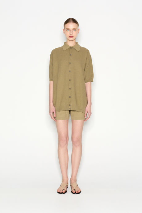 SUNFLARE KNITTED SHIRT M/W KHAKI