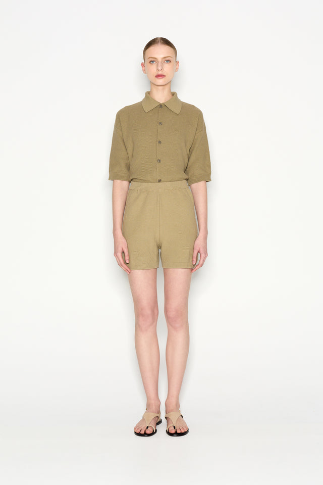 SUNFLARE KNITTED SHORTS KHAKI