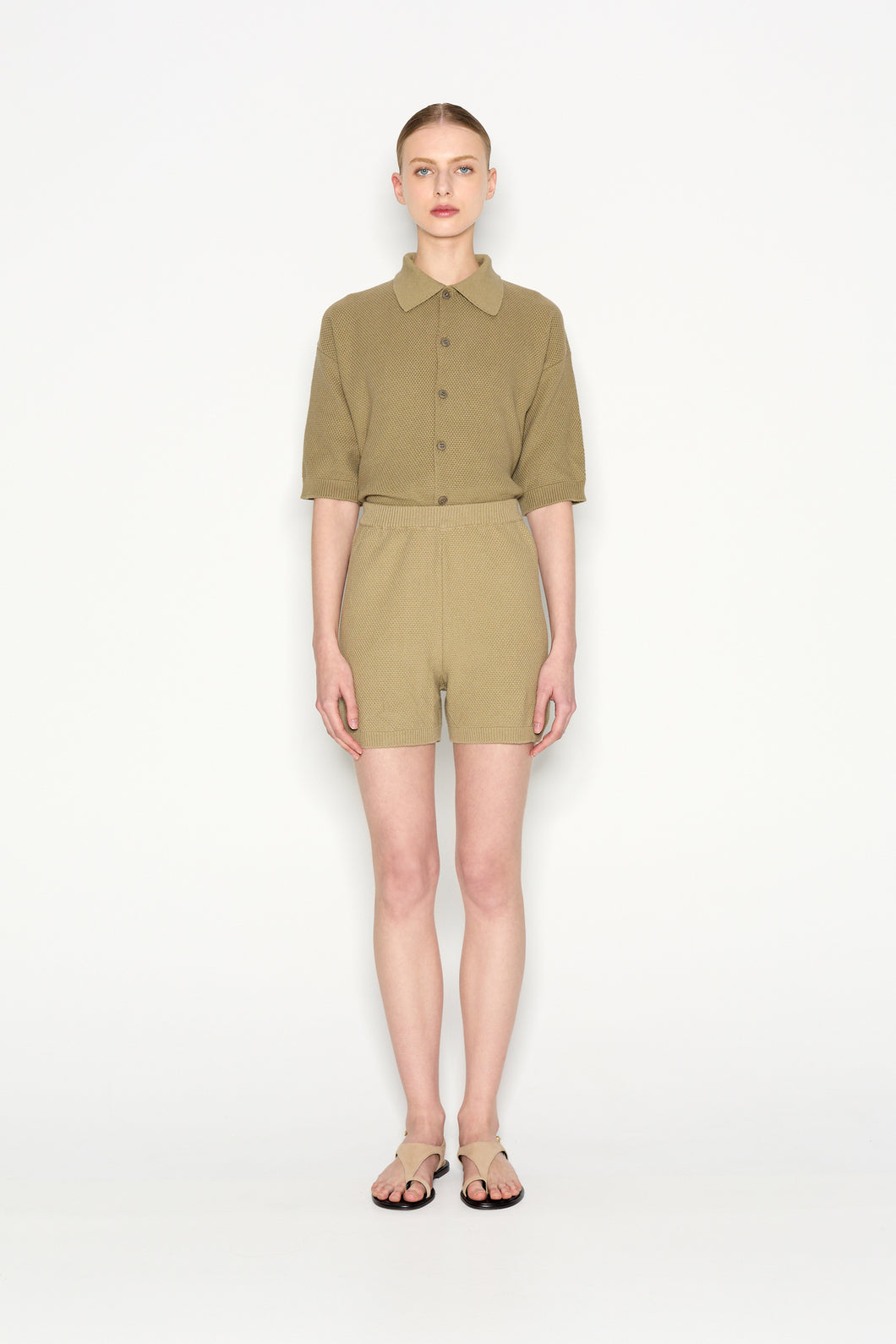 SUNFLARE KNITTED SHORTS KHAKI