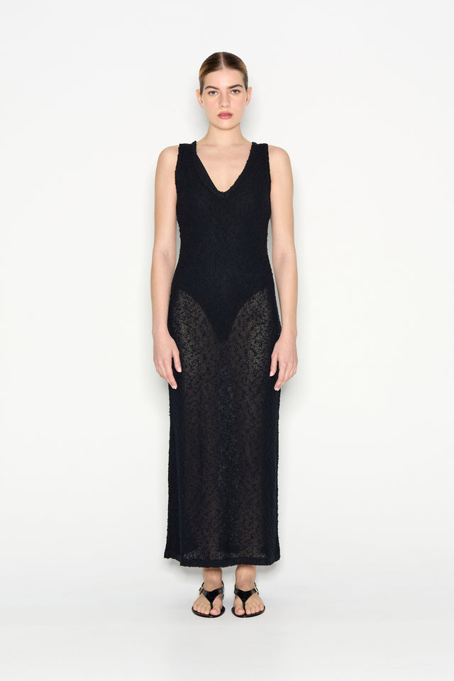 JETSETTER KNITTED MAXI DRESS BLACK