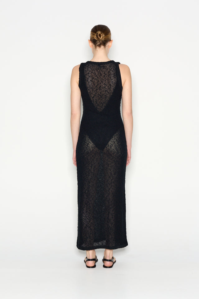 JETSETTER KNITTED MAXI DRESS BLACK