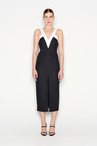 VICE MIDI DRESS BLACK/WHITE - PRE-ORDER ITEM