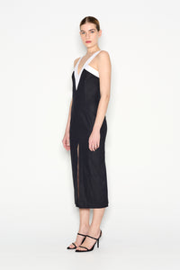 VICE MIDI DRESS BLACK/WHITE - PRE-ORDER ITEM