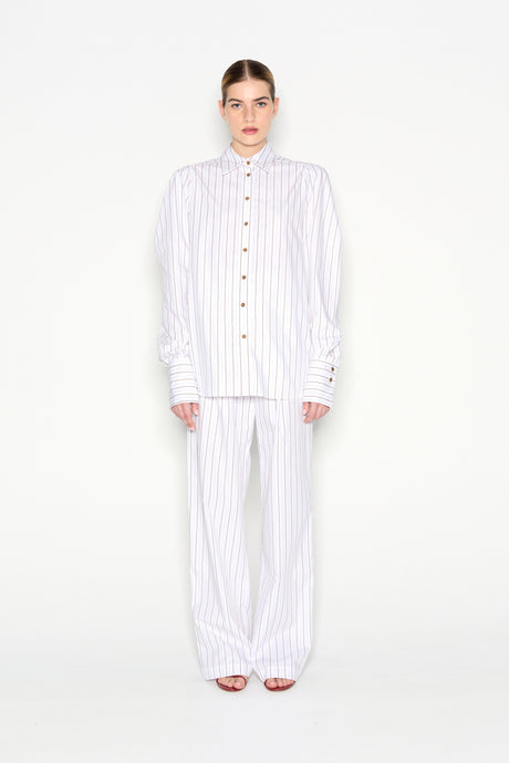 PINA COLADA SHIRT WHITE/BROWN