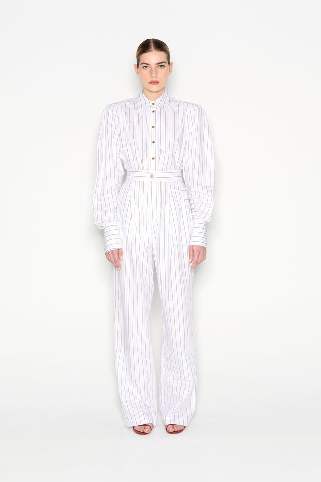 PINA COLADA SHIRT WHITE/BROWN