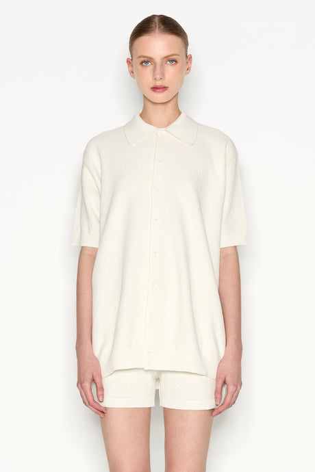 SUNFLARE KNITTED SHIRT M/W ECRU