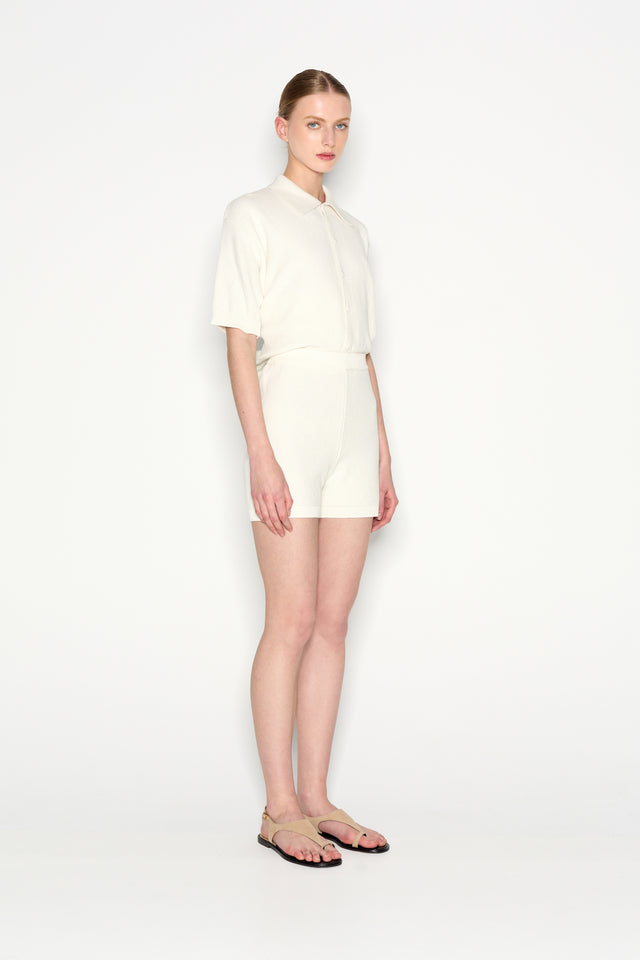 SUNFLARE KNITTED SHORTS ECRU