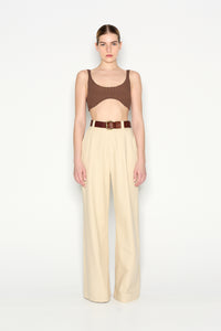 DESERT WIDE LEG TROUSERS BEIGE