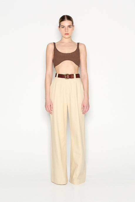 DESERT WIDE LEG TROUSERS BEIGE