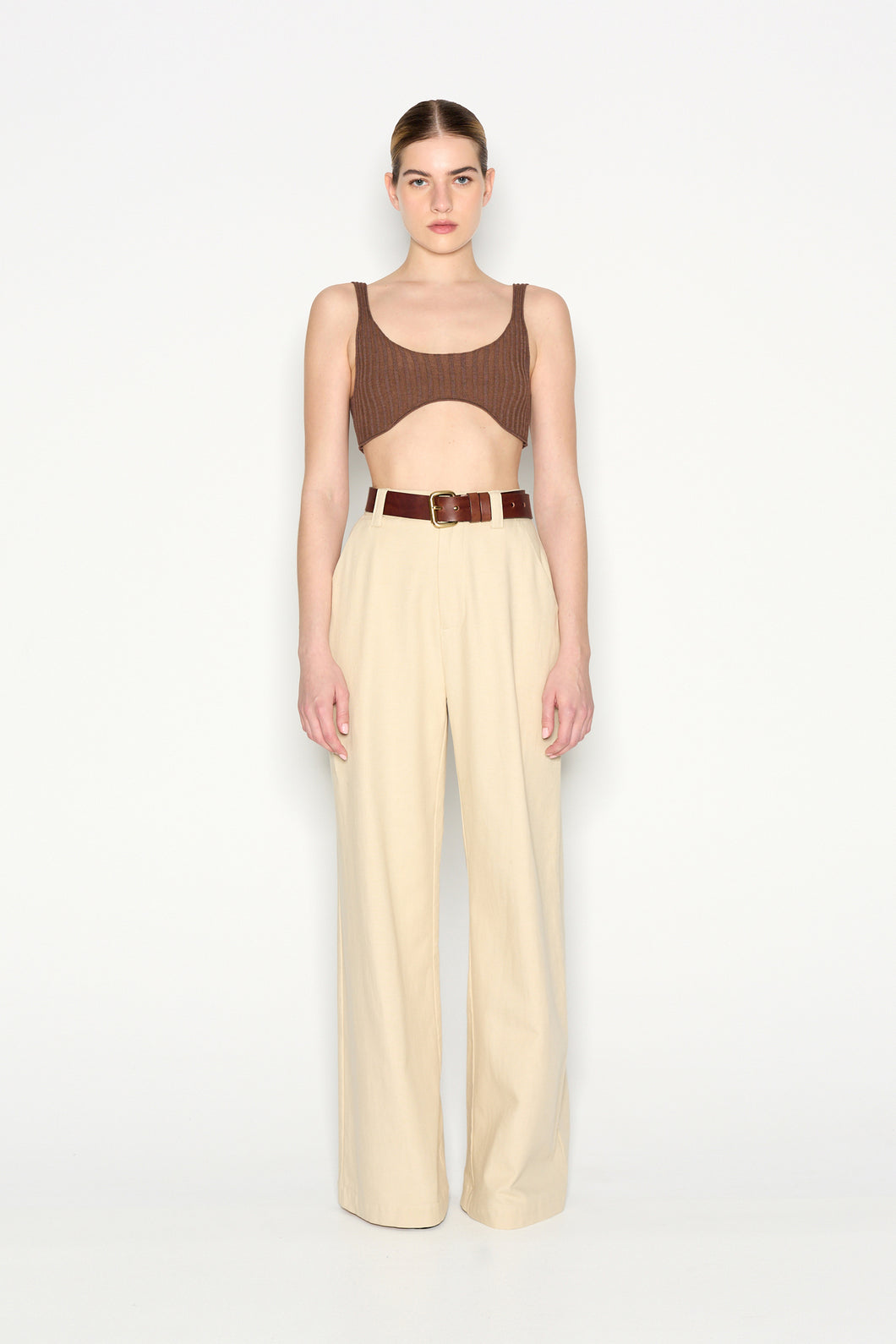 DESERT WIDE LEG TROUSERS BEIGE