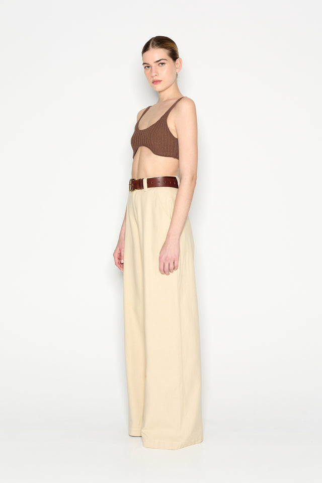 DESERT WIDE LEG TROUSERS BEIGE