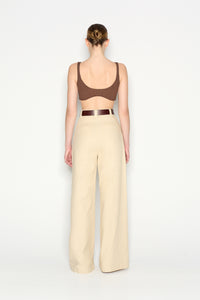 DESERT WIDE LEG TROUSERS BEIGE