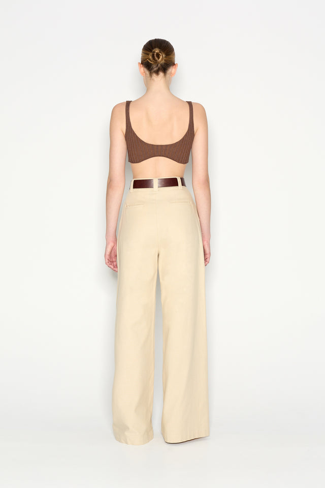 DESERT WIDE LEG TROUSERS BEIGE