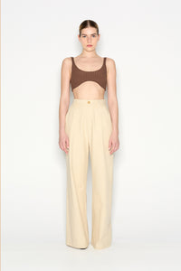 DESERT WIDE LEG TROUSERS BEIGE