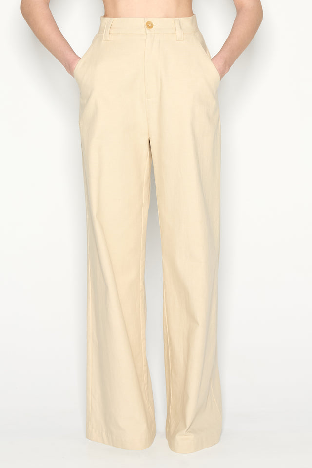 DESERT WIDE LEG TROUSERS BEIGE