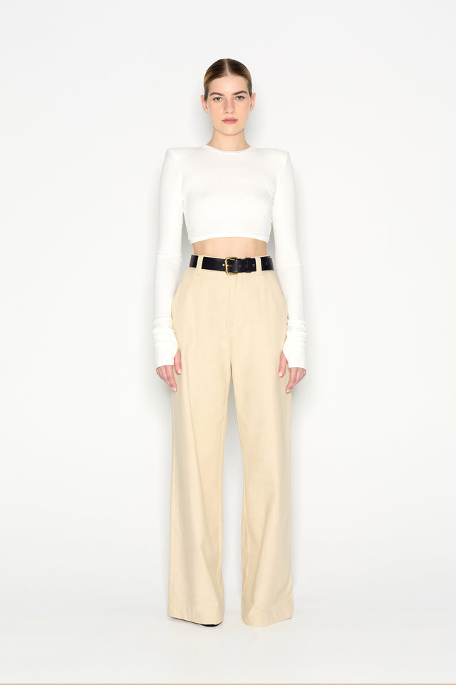 DESERT WIDE LEG TROUSERS BEIGE