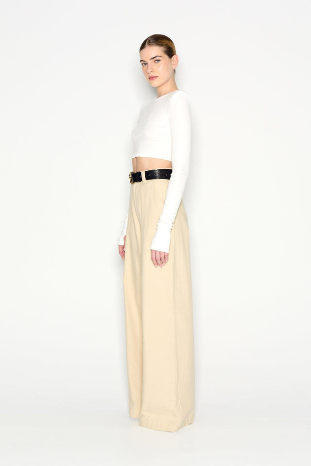 DESERT WIDE LEG TROUSERS BEIGE