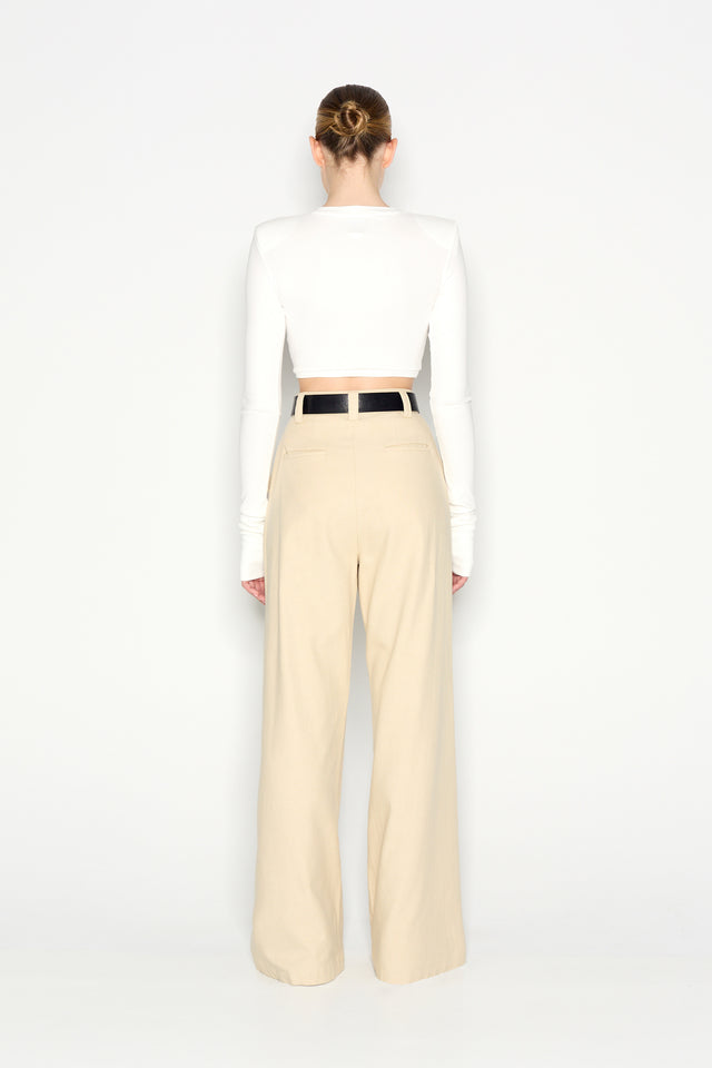 DESERT WIDE LEG TROUSERS BEIGE