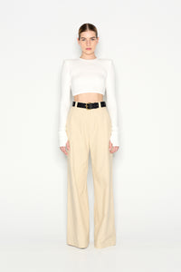 DESERT WIDE LEG TROUSERS BEIGE