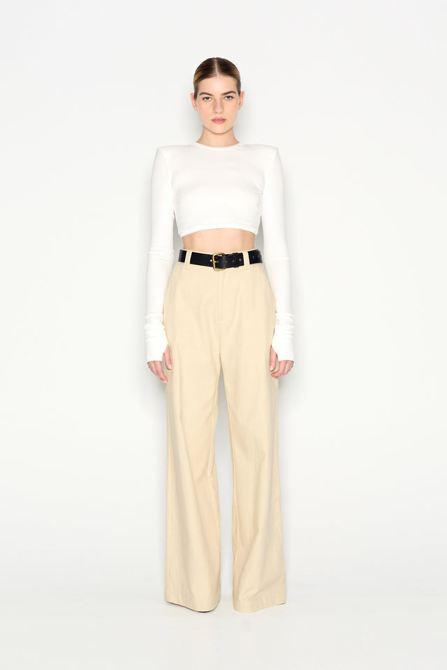 DESERT WIDE LEG TROUSERS BEIGE