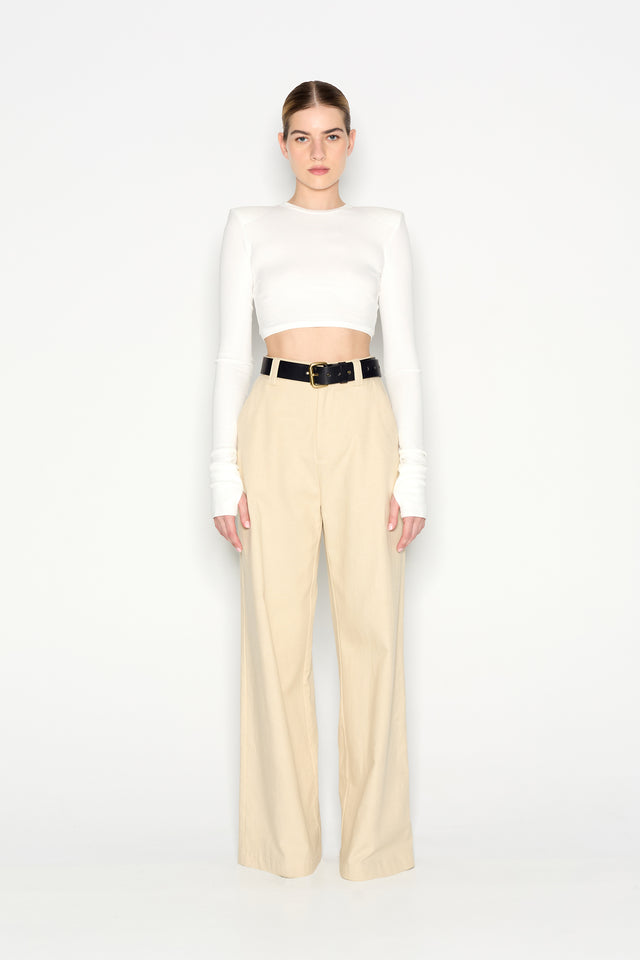 DESERT WIDE LEG TROUSERS BEIGE
