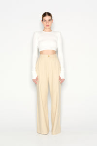 DESERT WIDE LEG TROUSERS BEIGE
