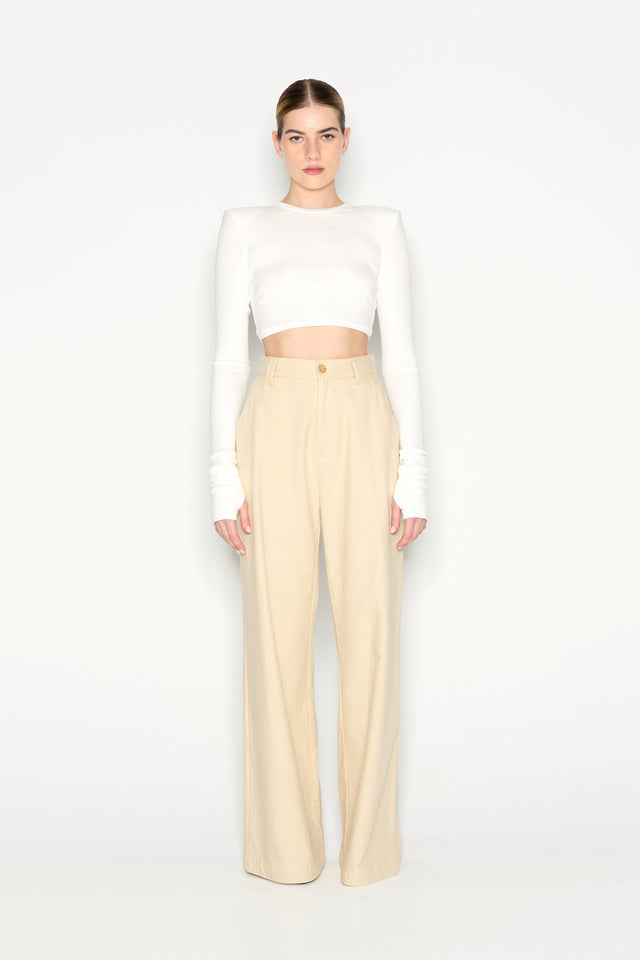 DESERT WIDE LEG TROUSERS BEIGE