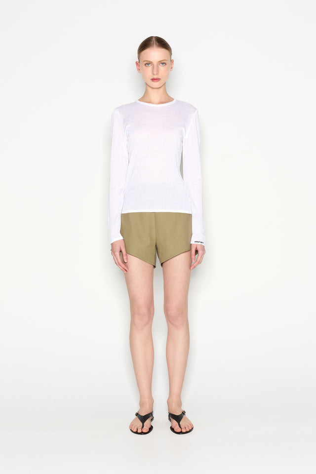 ATLAS KNITTED BLOUSE LONG SLEEVE WHITE