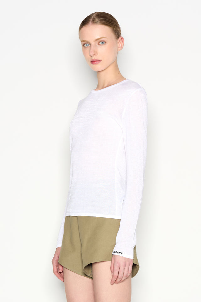 ATLAS KNITTED BLOUSE LONG SLEEVE WHITE