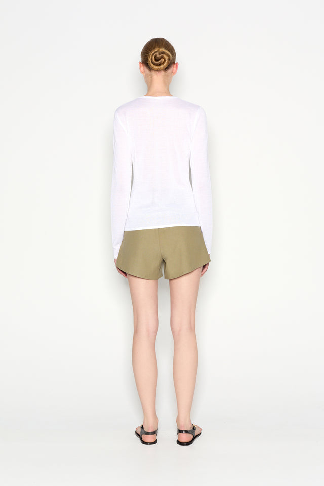 ATLAS KNITTED BLOUSE LONG SLEEVE WHITE