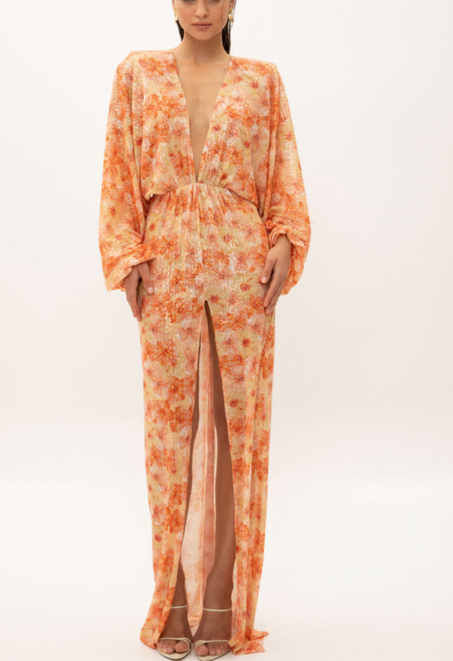 SUNSET BLOSSOM MAXI DRESS