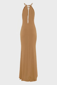 EARTH LONG DRESS BROWN