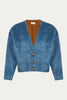 LESTER CARDI TOP PEACOCK BLUE