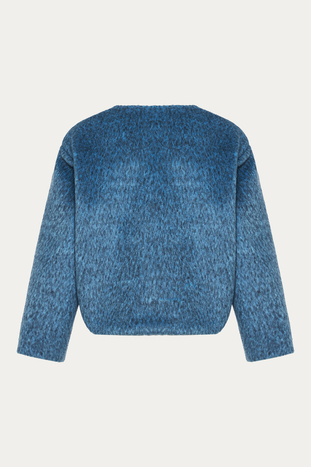 LESTER CARDI TOP PEACOCK BLUE