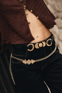 "CRYSTAL" GOLD CHAIN BELT