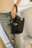 "LA ISLA BONITA" BLACK GOLD CLUTCH BAG