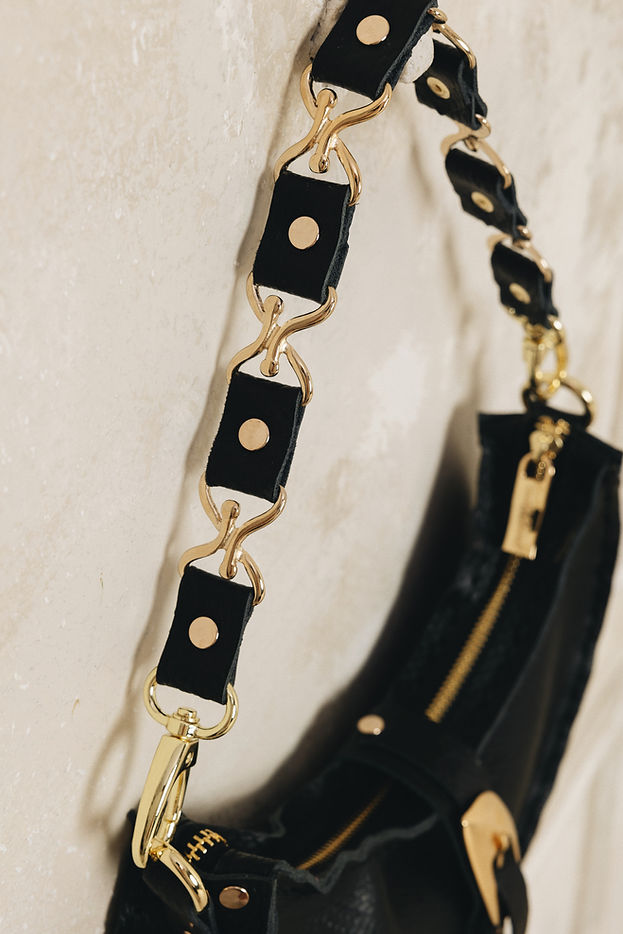 "MORE THAN THIS" BLACK GOLD SHOULDER BAG