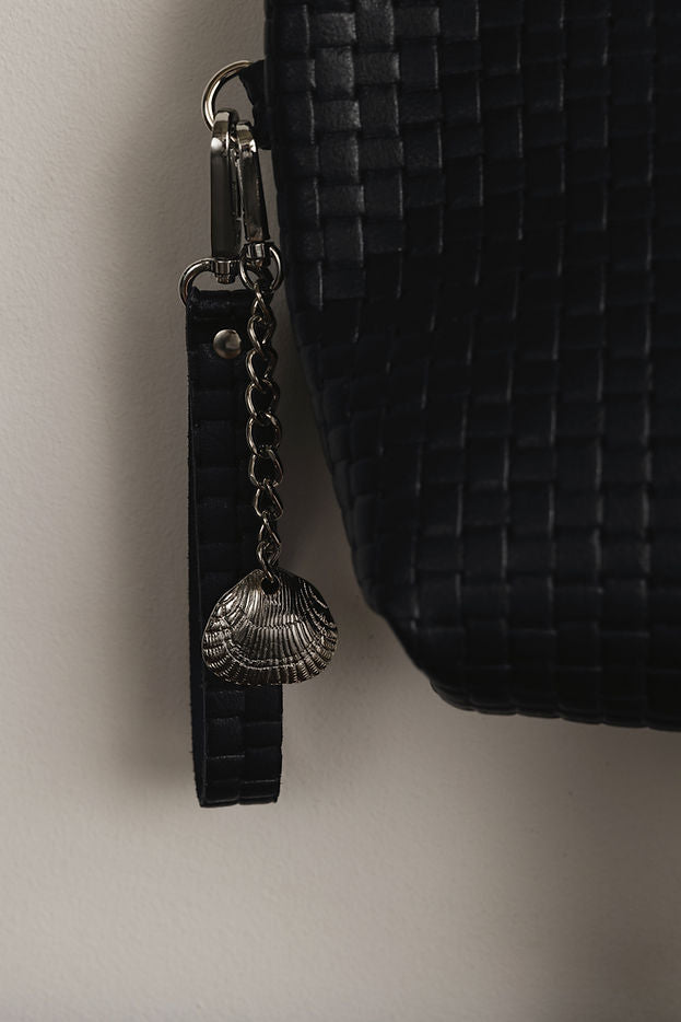 "LA ISLA BONITA" BLACK NICKEL CLUTCH BAG