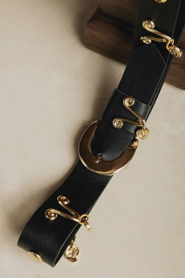 "DROP BABY DROP" BLACK GOLD BELT