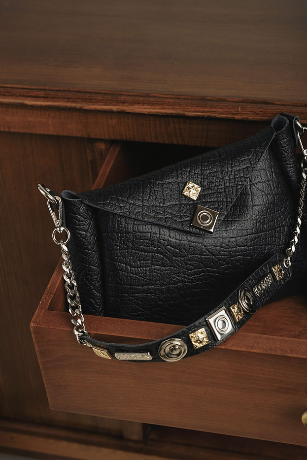 "BEAUTIFUL THINGS" BLACK NICKEL SHOULDER BAG