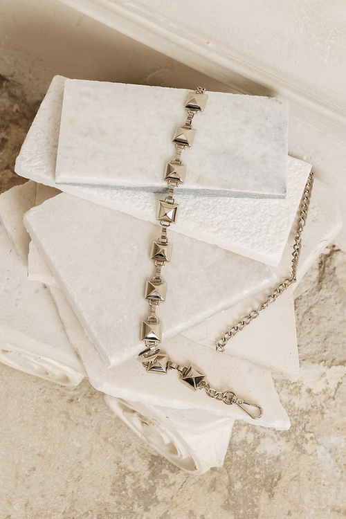 "RECKLESS" SILVER CHAIN BELT