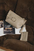 "RHIANNON" BEIGE NICKELCLUTCH BAG