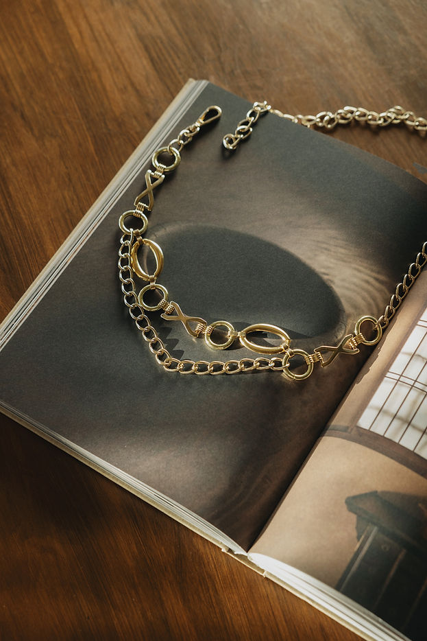 "DANCING WITH MY SELF" GOLD CHAIN BELT