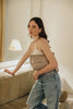 "RHIANNON" BEIGE GOLD CLUTCH BAG