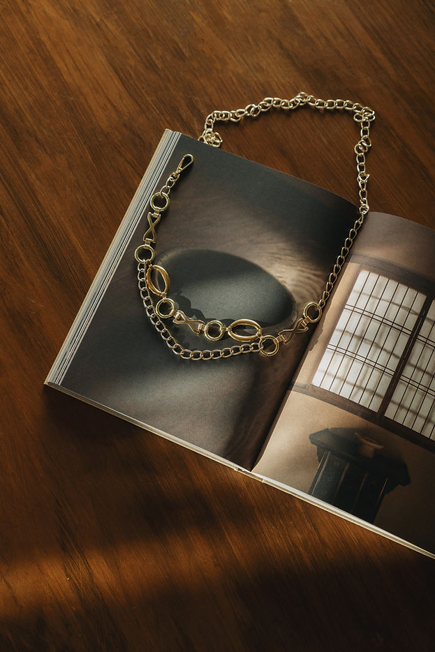 "DANCING WITH MY SELF" GOLD CHAIN BELT