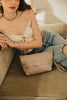 "RHIANNON" BEIGE GOLD CLUTCH BAG