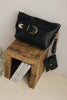 "RHIANNON" BLACK GOLD CLUTCH BAG